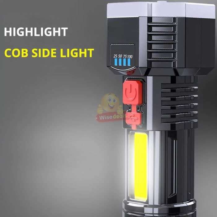 9 LED + COB Rechargeable Flashlight with 4 Adjustable Modes & 500 Lumens - START AT R1 ONLY