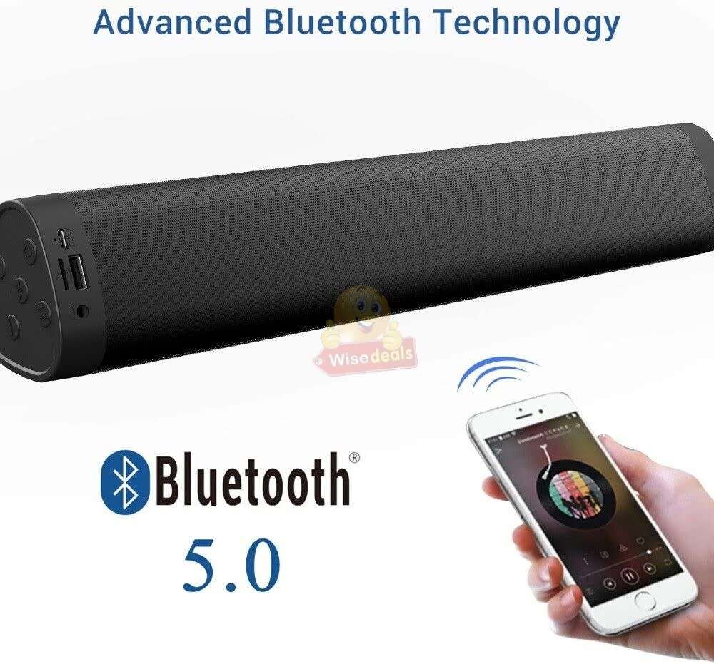 Smart Wireless Bluetooth Sound Bar with Stereo Sound Quality, Support MP3, TF Card, USB & AUX Input