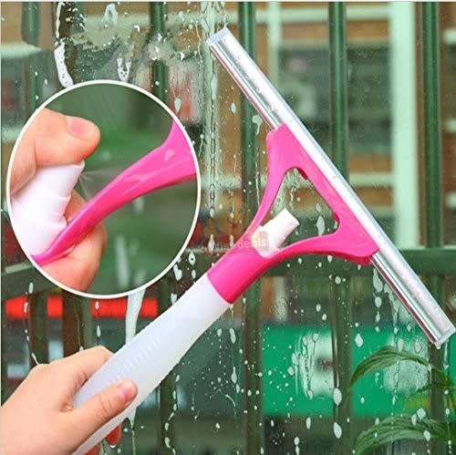 Car Window Scraper with attached Sprayer - Effortlessly Clean Mirrors, Screens, and Bathroom Surface