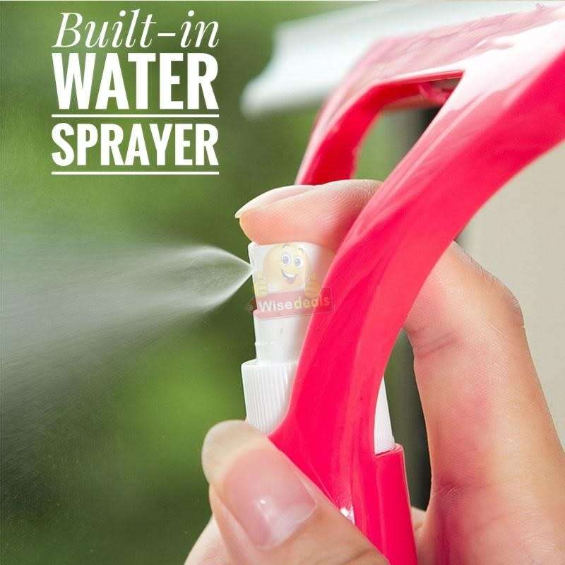 Car Window Scraper with attached Sprayer - Effortlessly Clean Mirrors, Screens, and Bathroom Surface
