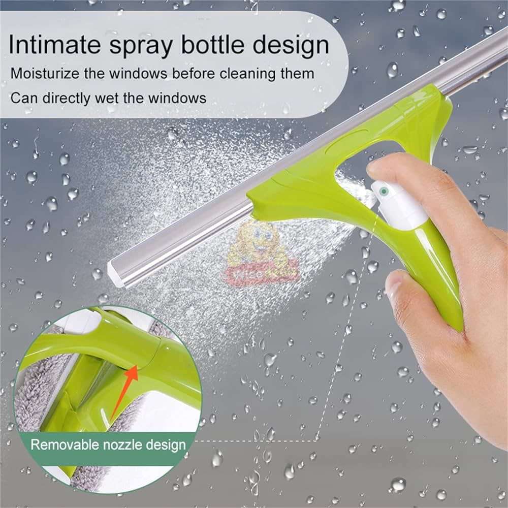 Car Window Scraper with attached Sprayer - Effortlessly Clean Mirrors, Screens, and Bathroom Surface