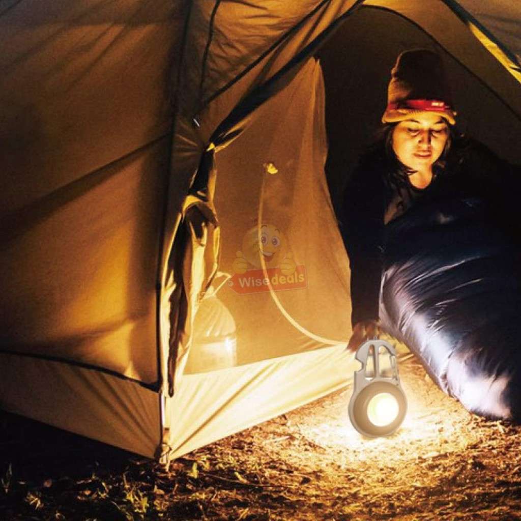 6 in 1 Keychain companion for your keys - Mini-COB keyring lights and 5 more functions