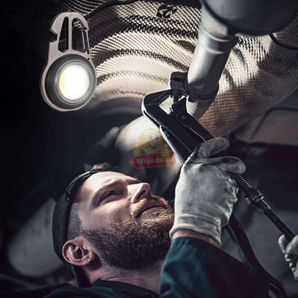 6 in 1 Keychain companion for your keys - Mini-COB keyring lights and 5 more functions