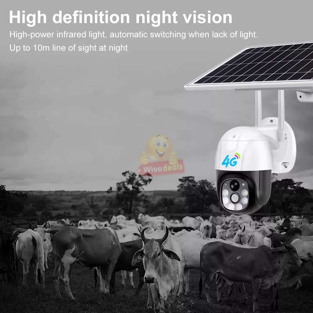 4G Waterproof IP WIFI SOLAR Camera, Day and Night Vision, Two-Way Audio, V380 PRO APP, Sim Card Slot