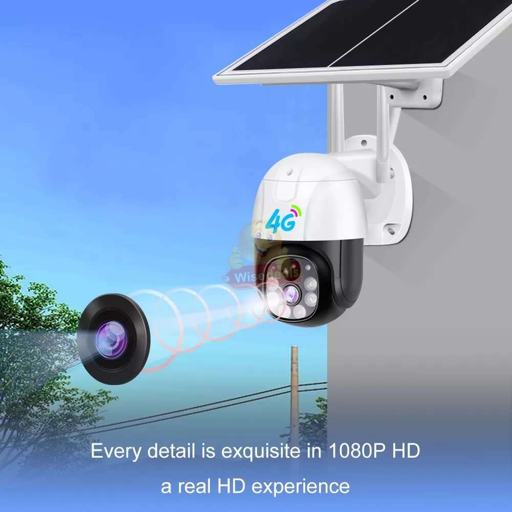 4G Waterproof IP WIFI SOLAR Camera, Day and Night Vision, Two-Way Audio, V380 PRO APP, Sim Card Slot