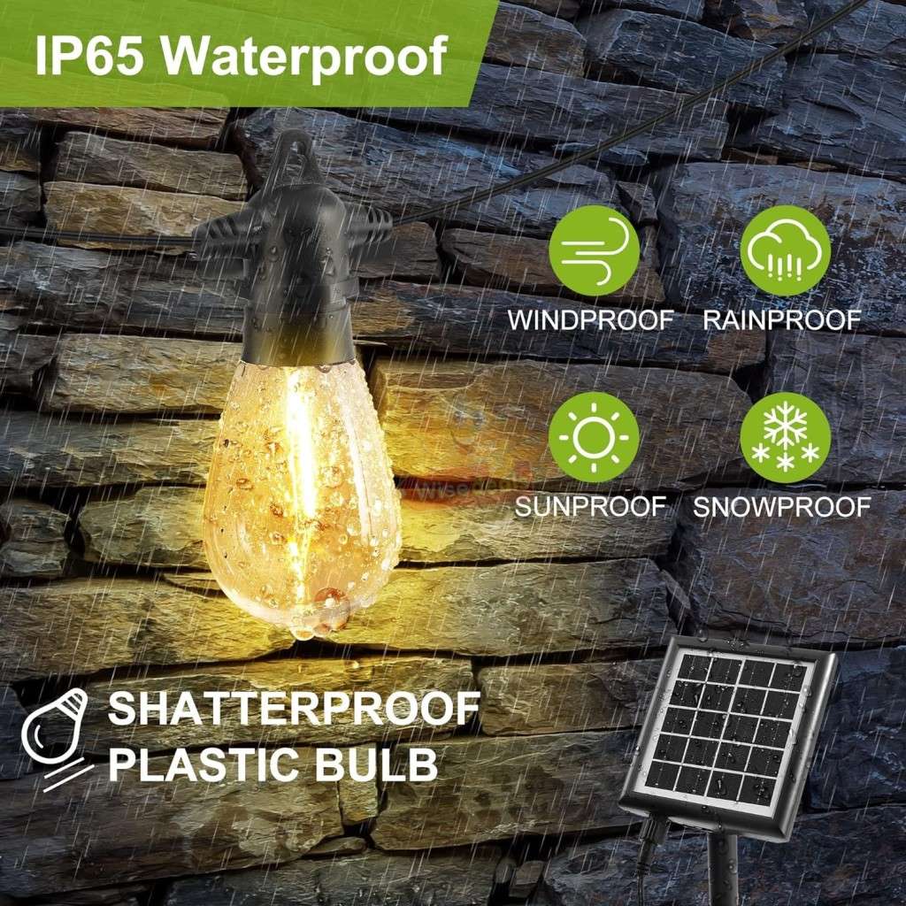 SOLAR Waterproof 5M 10 X Bulbs LED String Lights for Indoor, Outdoor and Commercial use - START R1