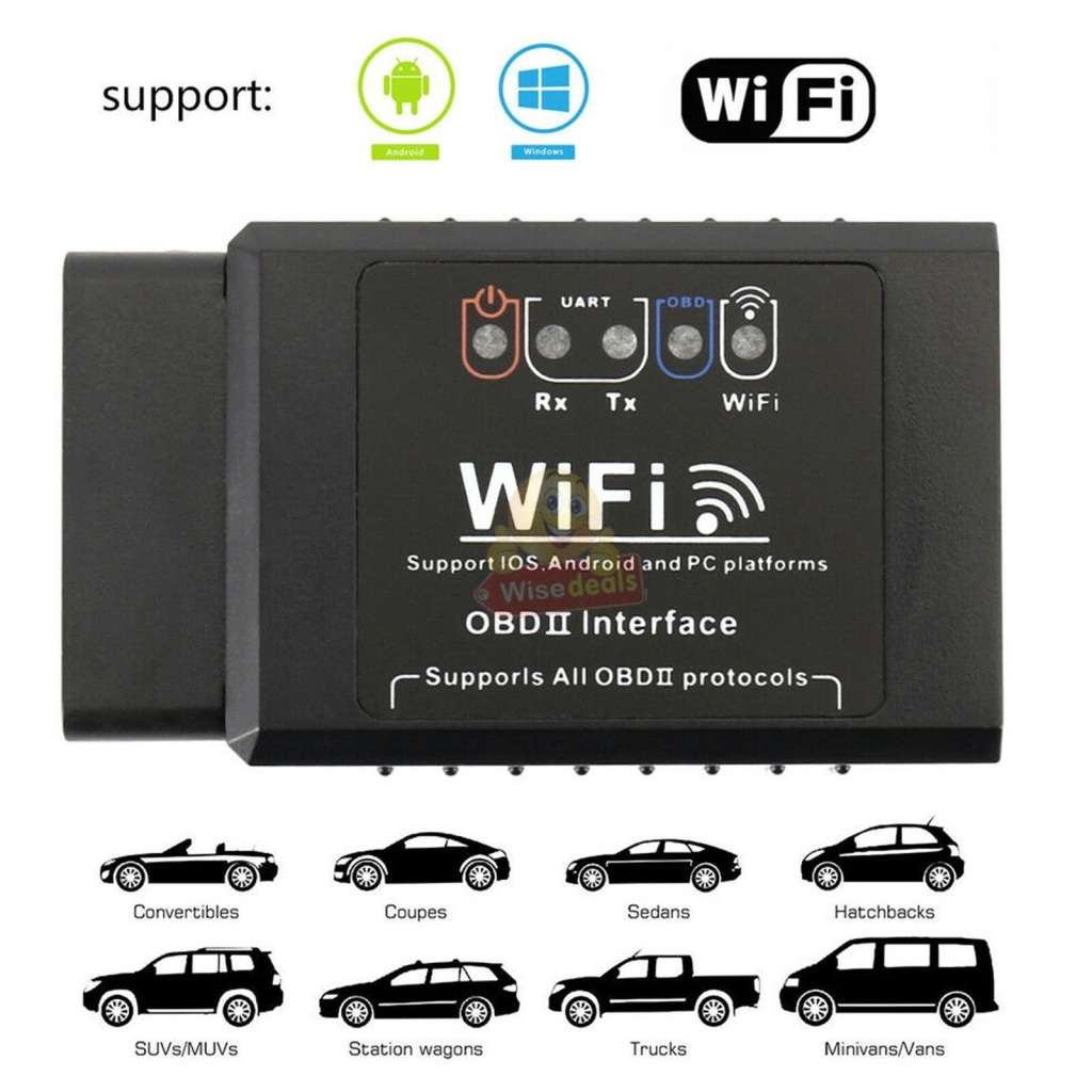 Universal OBDII WIFI Vehicle Diagnostic Scanner, Clear Fault Errors etc
