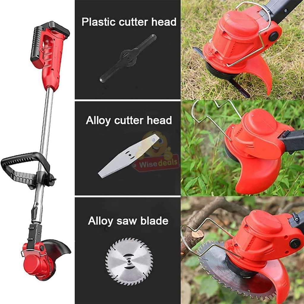 24V Lithium Battery Rechargeable Wireless Lawn Mower and Grass Cutter with lots of Accessories