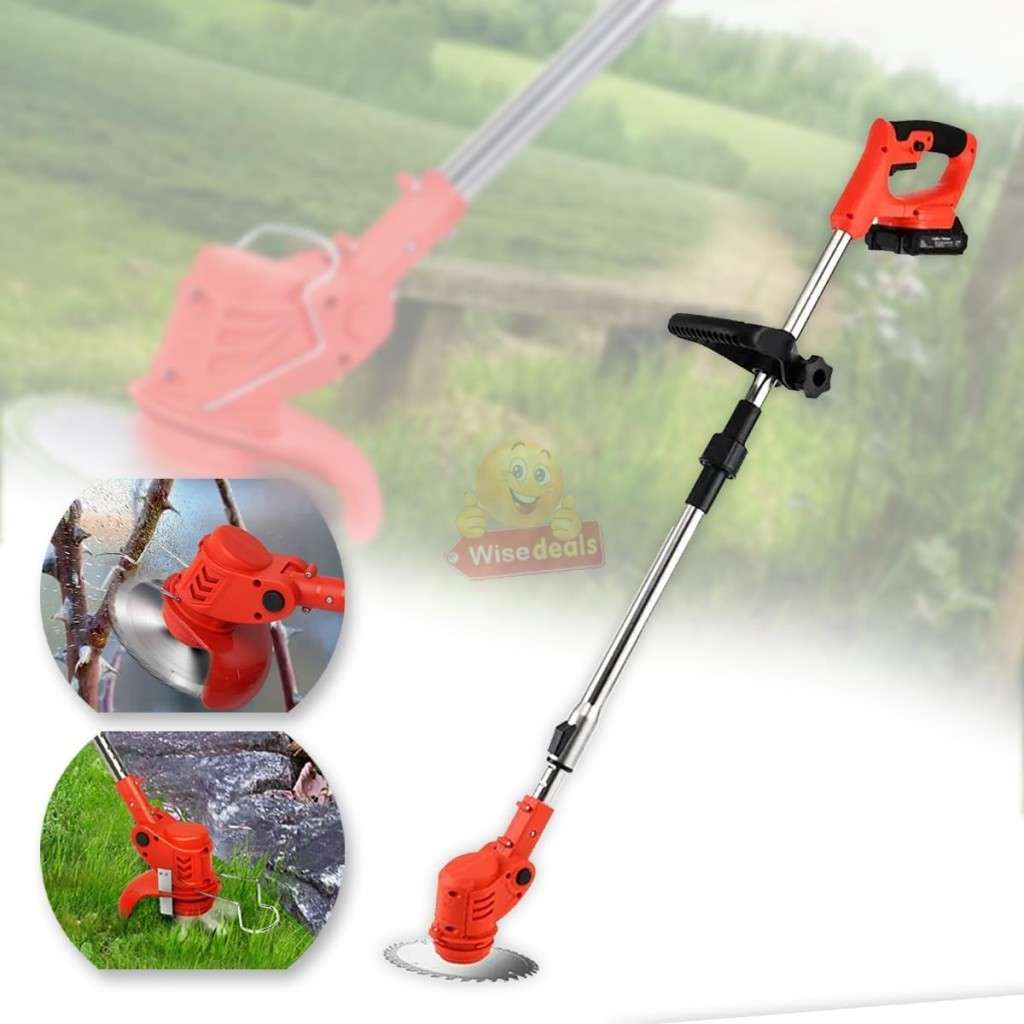 24V Lithium Battery Rechargeable Wireless Lawn Mower and Grass Cutter with lots of Accessories