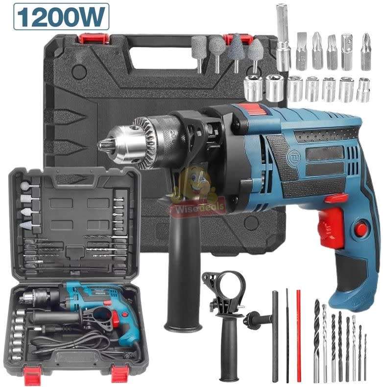 Electric 360 Degree Rotary Multifunctional Impact Drill with a lot of Accessories in a Carry Case