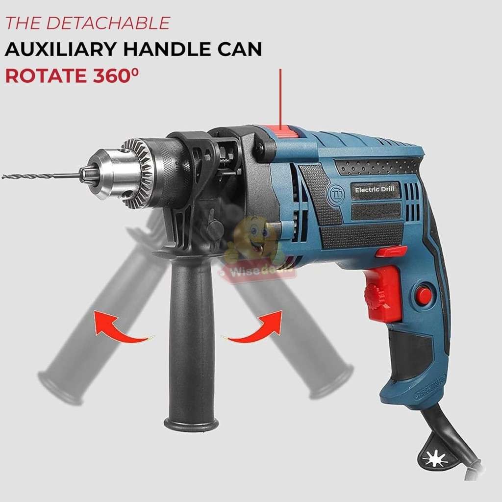 Electric 360 Degree Rotary Multifunctional Impact Drill with a lot of Accessories in a Carry Case