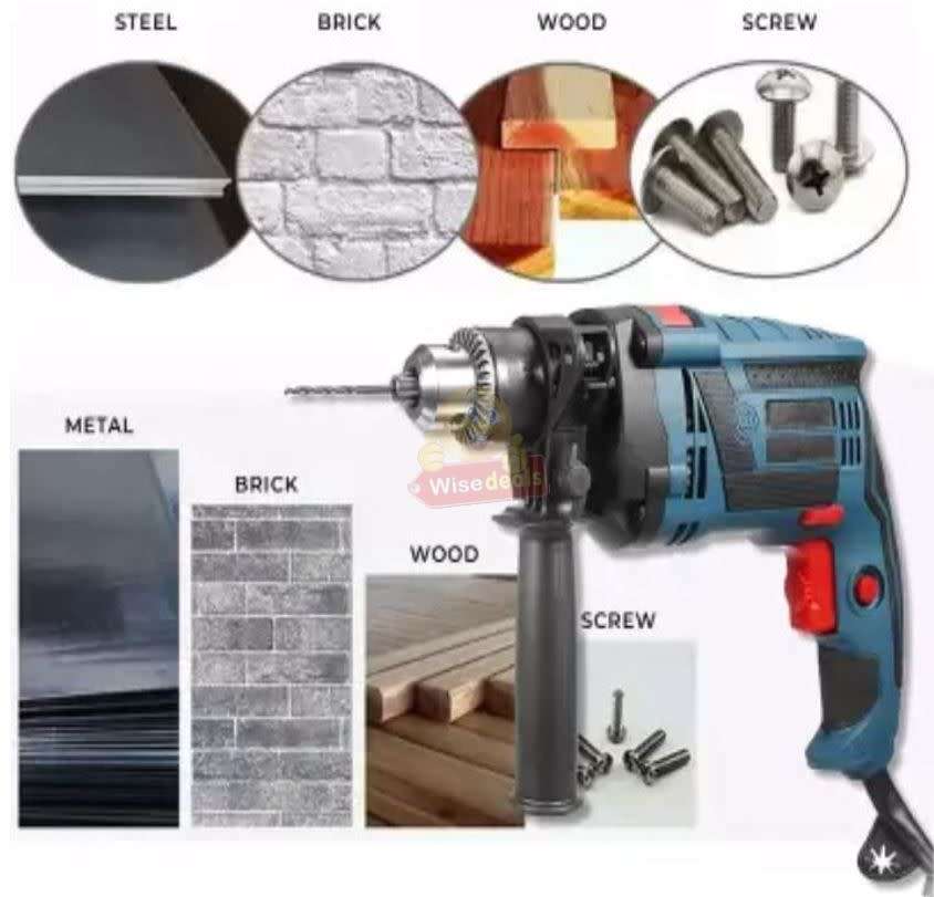 Electric 360 Degree Rotary Multifunctional Impact Drill with a lot of Accessories in a Carry Case