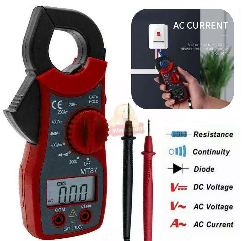 Digital LCD Voltage Clamp Multi-meter, DC/AC Voltage and AC Current Measurements - START R1 ONLY