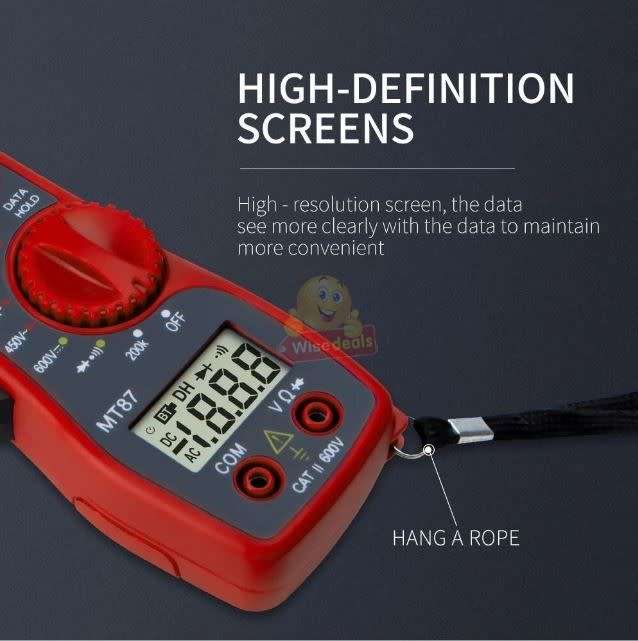 Digital LCD Voltage Clamp Multi-meter, DC/AC Voltage and AC Current Measurements - START R1 ONLY