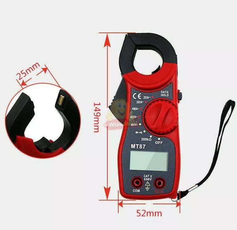 Digital LCD Voltage Clamp Multi-meter, DC/AC Voltage and AC Current Measurements - START R1 ONLY
