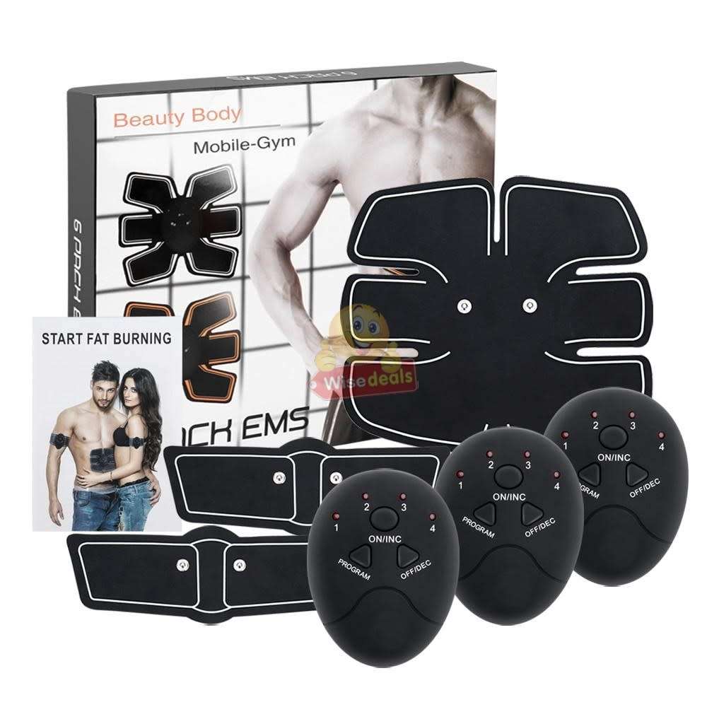 6 Piece EMS Mobile-Gym 6-Pack Smart Electric Pulse Abdominal Muscle Trainer - START AT R1 ONLY