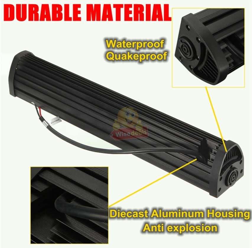 120W 40 LED Spot and Flood Light Combo Beam with Brackets - START 1 ONLY