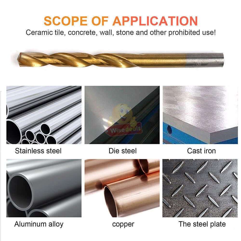 99 Piece Titanium High Speed Steel Twist Drill Bit Set in Handy Carry Case - START R1 ONLY