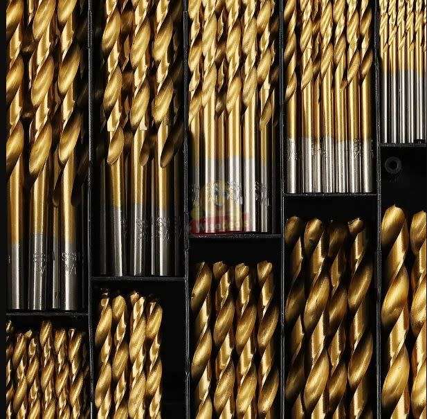 99 Piece Titanium High Speed Steel Twist Drill Bit Set in Handy Carry Case - START R1 ONLY