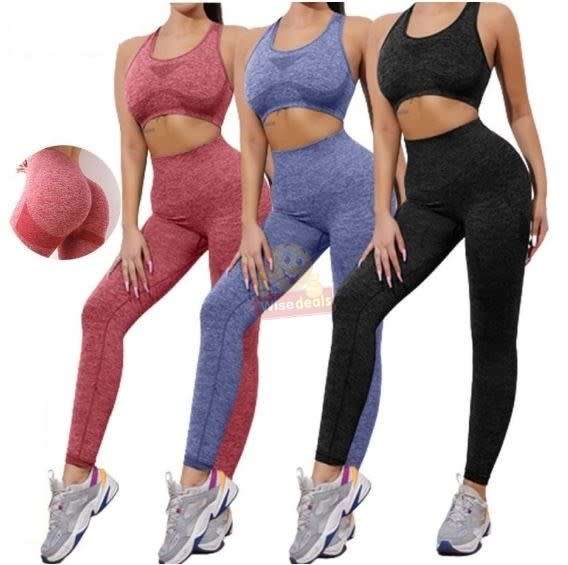 Women Anti-Cellulite Sport 2 Piece Gym Set, Available in Grey, S/M