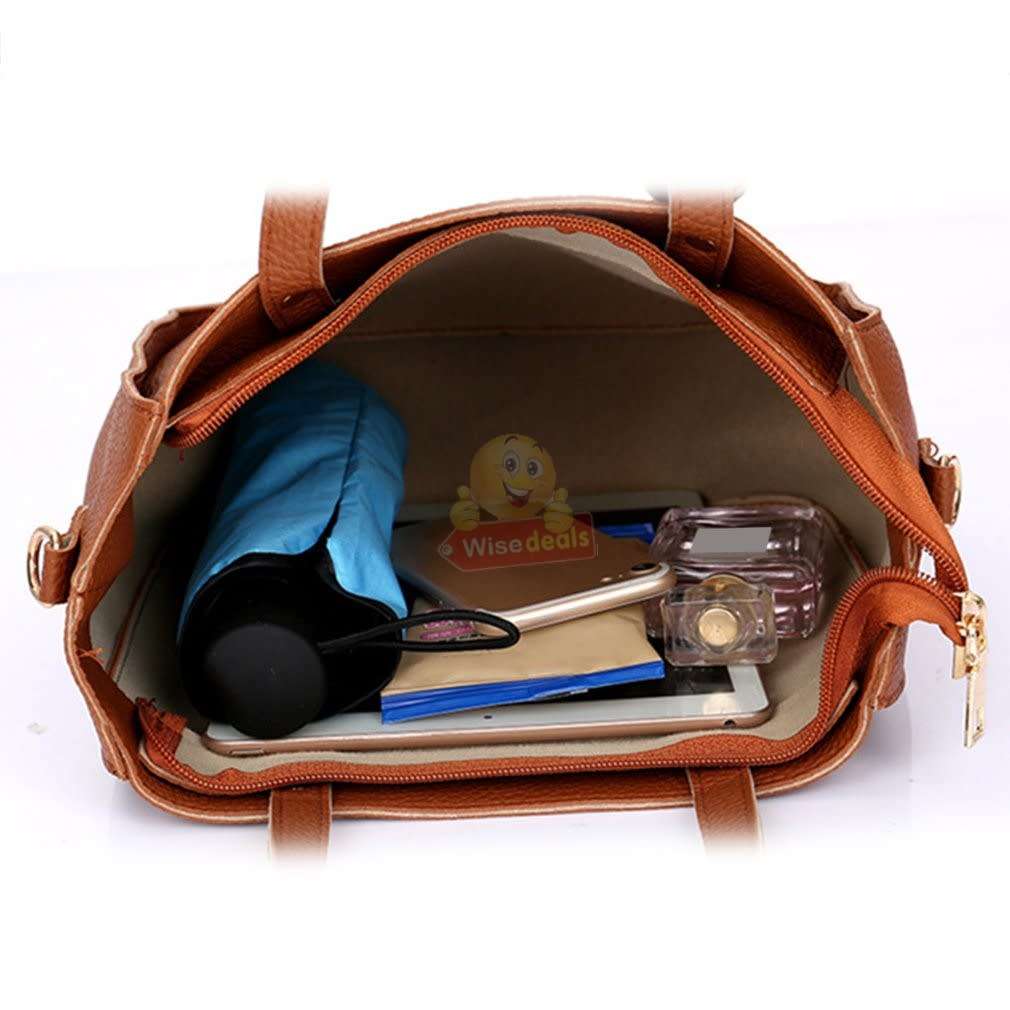 4-in-1 Handbag set, durable and made of PU Leather in Brown