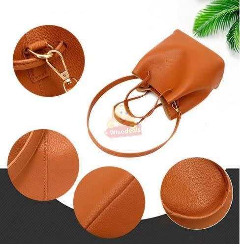 4-in-1 Handbag set, durable and made of PU Leather in Brown