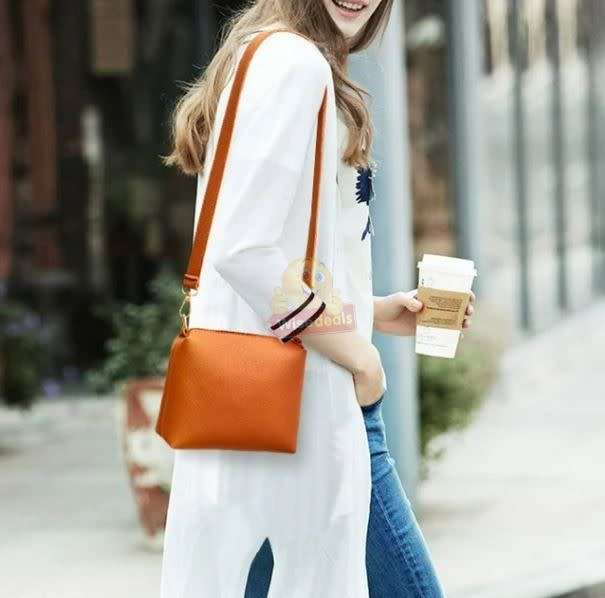 4-in-1 Handbag set, durable and made of PU Leather in Brown