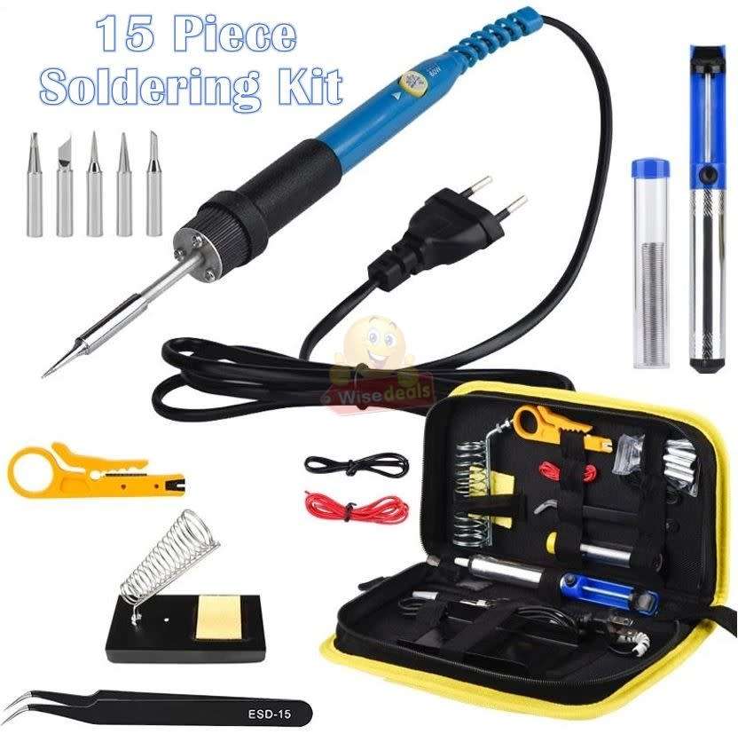 15 Piece Soldering Kit with lots of Accessories in Case