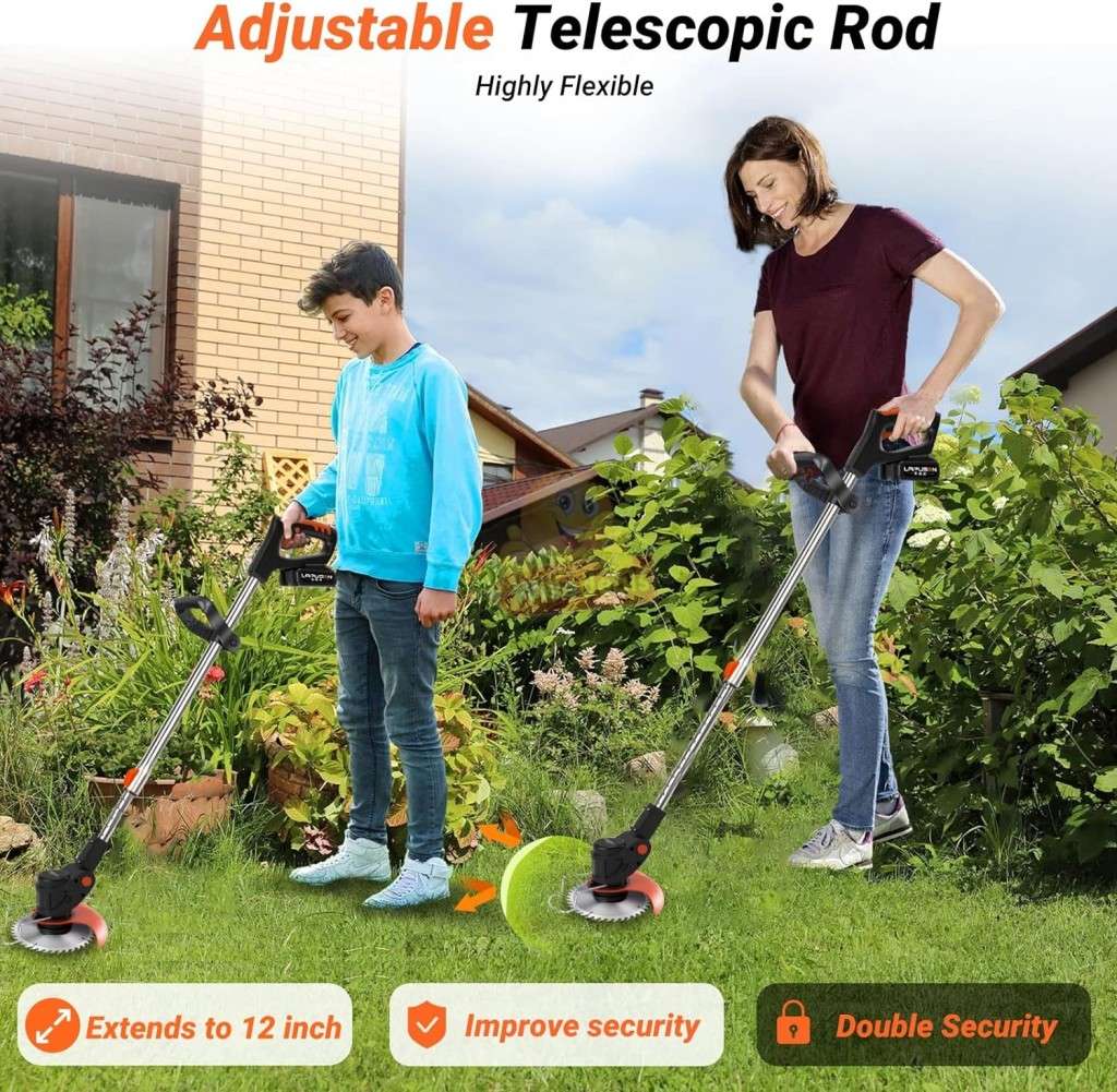 36V Rechargeable Wireless Lawn Mower and Grass Cutter, 2 X 36V Lithium Batteries