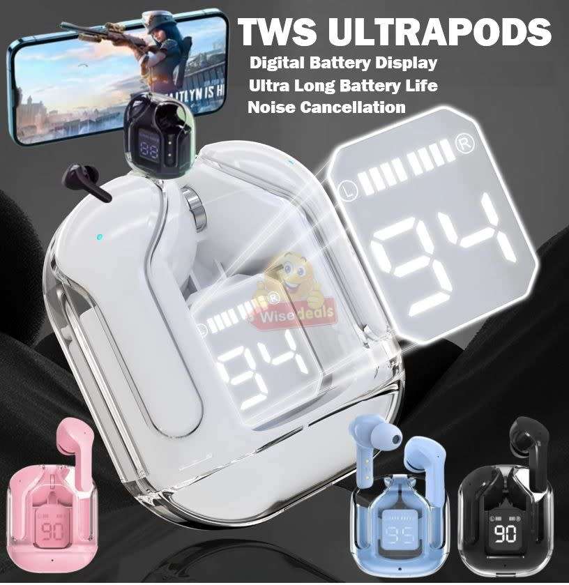 Ultrapods Max TWS True Wireless Headphones, LED Display, HiFi Stereo Sound, Fast Charging etc.