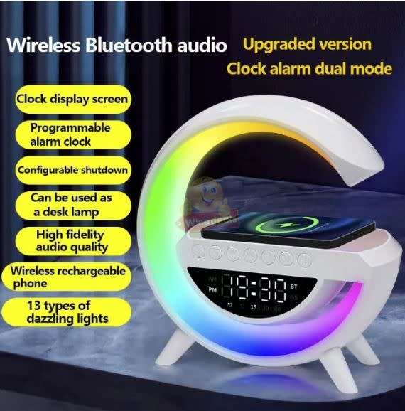 NEW UPGRADED LARGE Bluetooth 360° Surround Sound Speaker with Wireless Charging & Lights