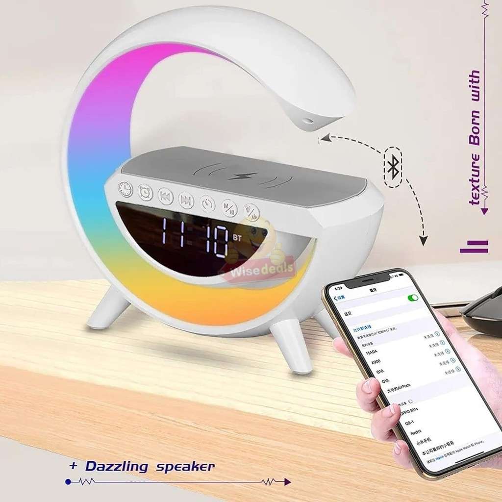 NEW UPGRADED LARGE Bluetooth 360° Surround Sound Speaker with Wireless Charging & Lights