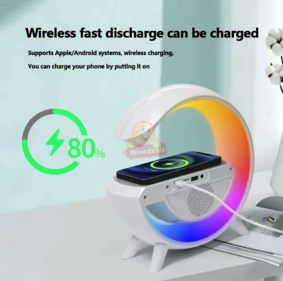 NEW UPGRADED LARGE Bluetooth 360° Surround Sound Speaker with Wireless Charging & Lights