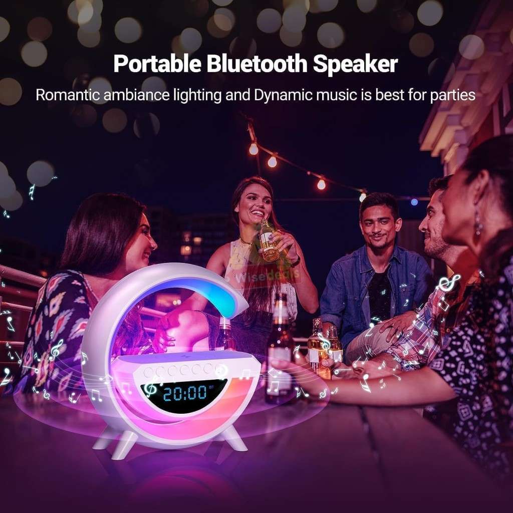 NEW UPGRADED LARGE Bluetooth 360° Surround Sound Speaker with Wireless Charging & Lights