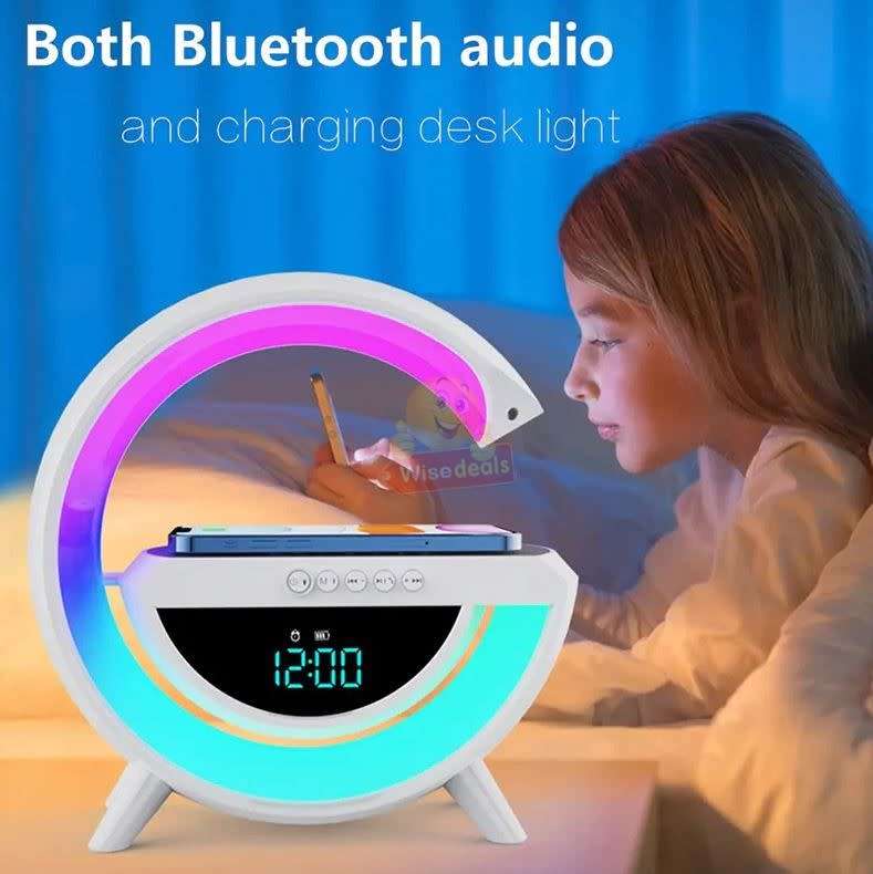 NEW UPGRADED LARGE Bluetooth 360° Surround Sound Speaker with Wireless Charging & Lights