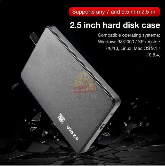 2.5-inch Hard Drive Box SATA USB 2.0 Portable SSD Disk HDD External Hard Disk Enclosure Case