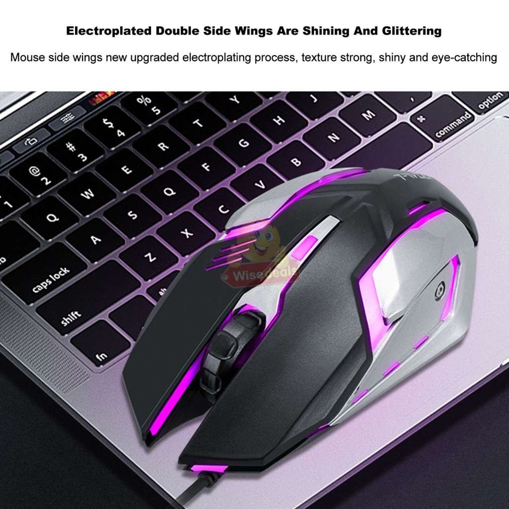 T-WOLF Gaming Keyboard and Mouse Set, 4D Buttons, Colourful Lights