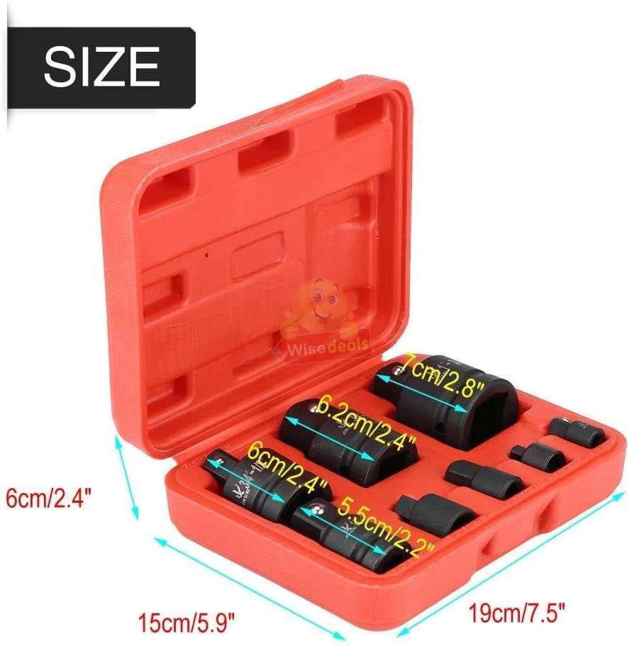 8Pc Heavy Duty Impact Socket Convertor Kit