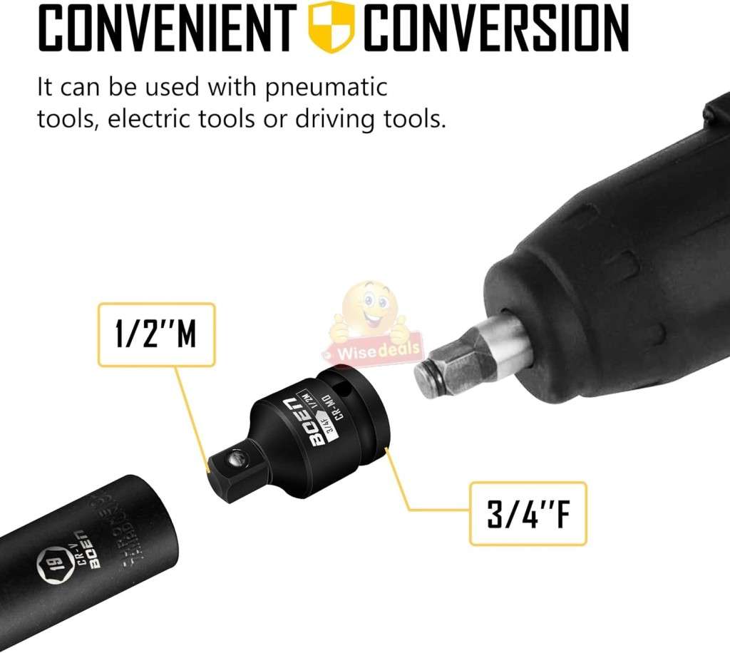 8Pc Heavy Duty Impact Socket Convertor Kit