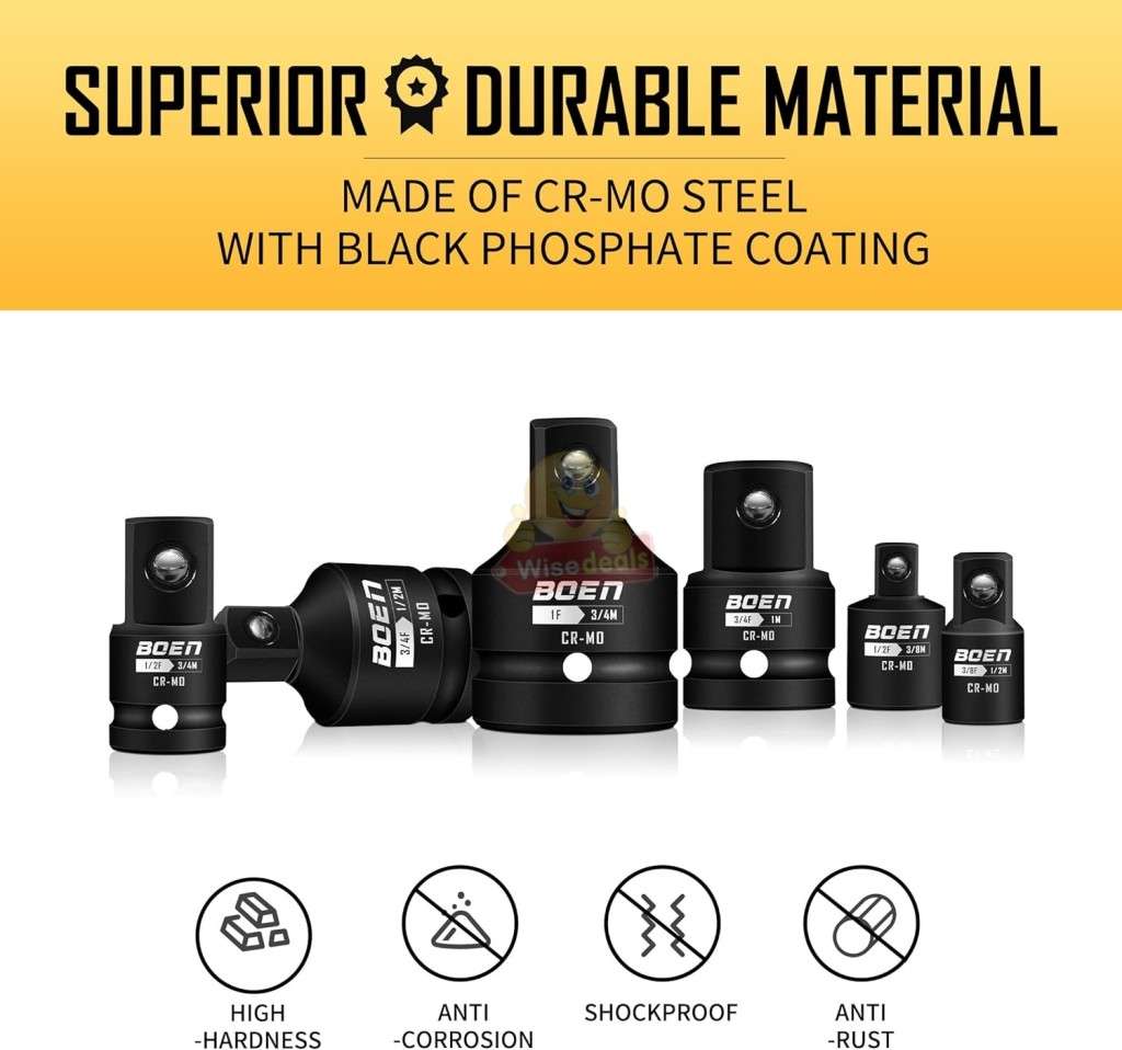 8Pc Heavy Duty Impact Socket Convertor Kit