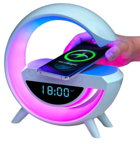 NEW UPGRADED LARGE Bluetooth 360° Surround Sound Speaker with Wireless Charging & Lights - START R1