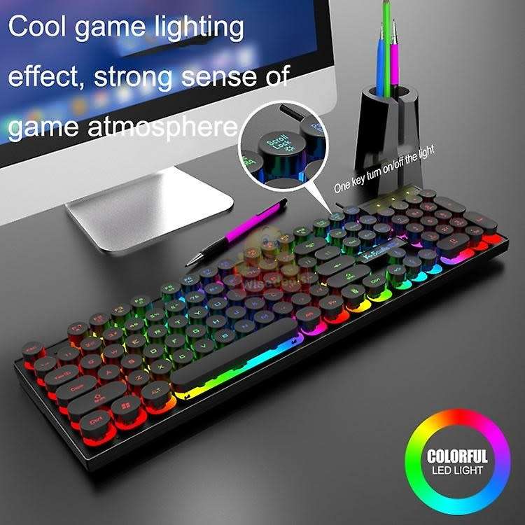 T-Wolf Retro Rainbow Gaming Keyboard with an Amazing Colour Spectrum - START R1 ONLY
