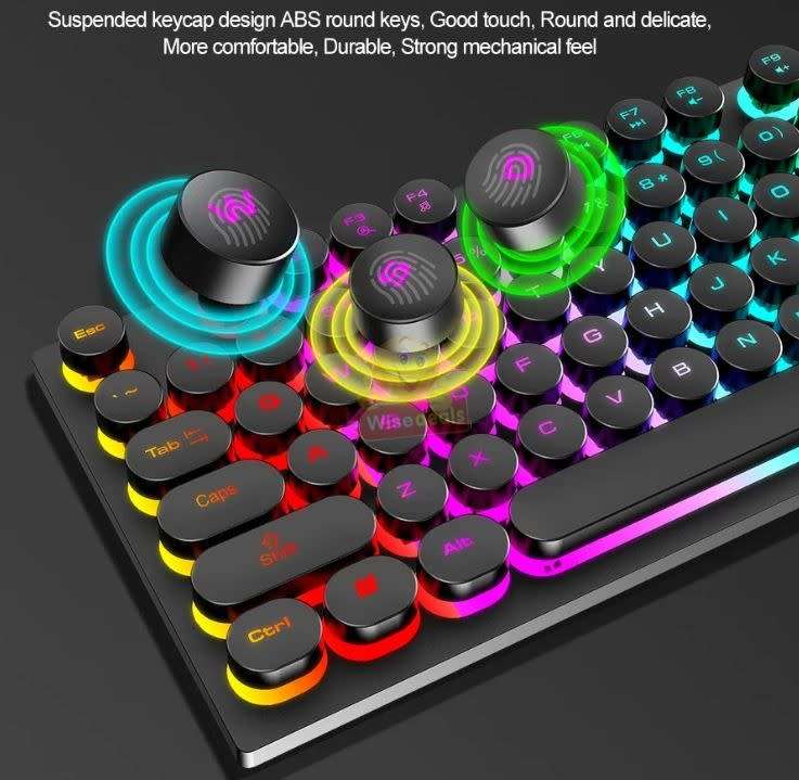 T-Wolf Retro Rainbow Gaming Keyboard with an Amazing Colour Spectrum - START R1 ONLY