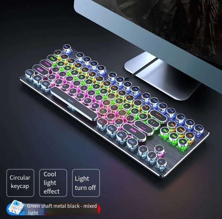 T-Wolf Retro Rainbow Gaming Keyboard with an Amazing Colour Spectrum - START R1 ONLY