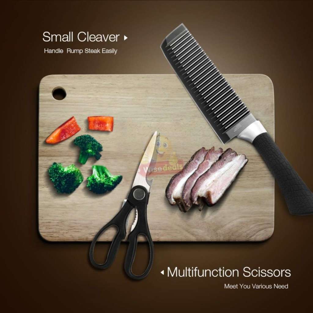 6 Piece Carbon Stainless Steel Knife Set, Perfect for slicing, Chopping, Carving...