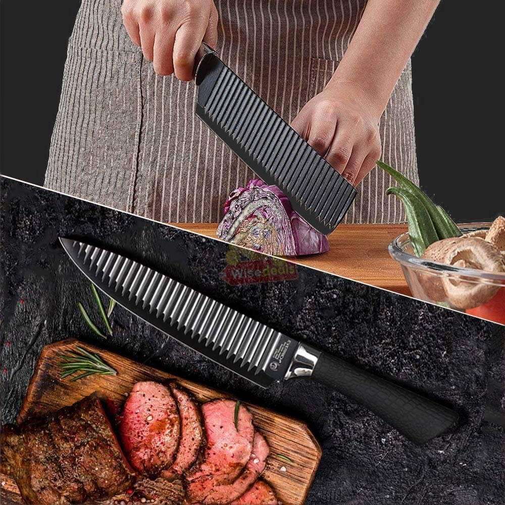 6 Piece Carbon Stainless Steel Knife Set, Perfect for slicing, Chopping, Carving...