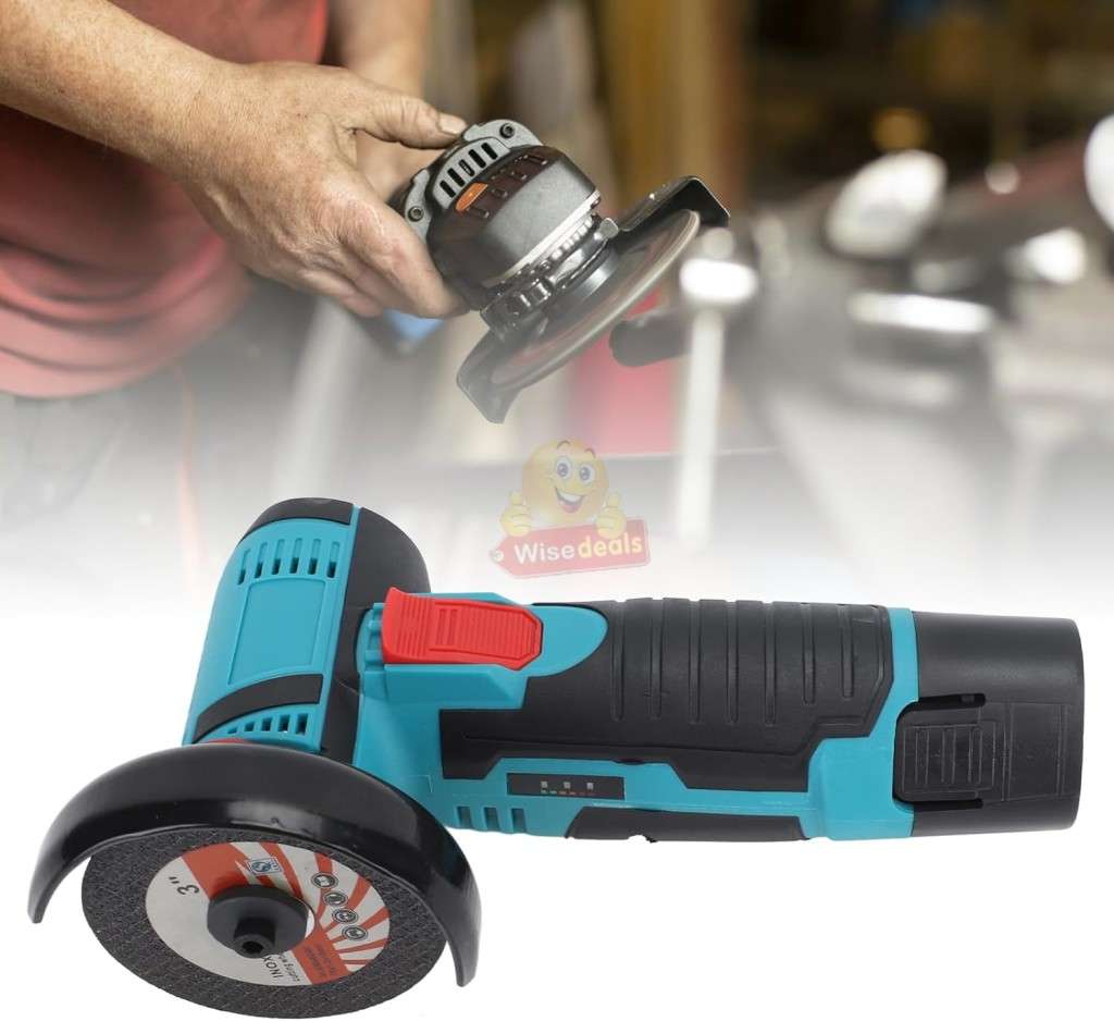 Cordless Rechargeable Angle Grinder 2 Lithium Battery Accessory Case Kit