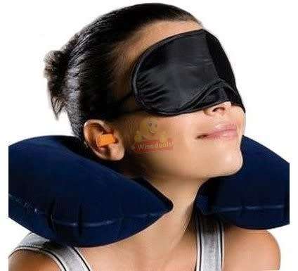 3 in 1 Travel Set - Neck Pillow, Eye Mask and Ear Plugs, perfect for travel or rest - START R1 ONLY