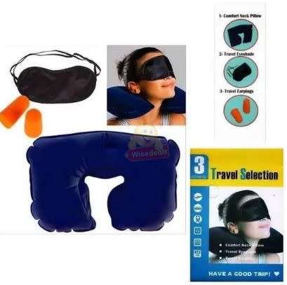 3 in 1 Travel Set - Neck Pillow, Eye Mask and Ear Plugs, perfect for travel or rest - START R1 ONLY