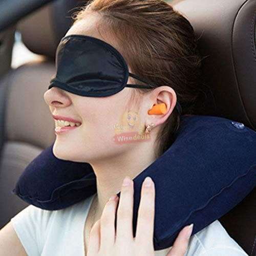 3 in 1 Travel Set - Neck Pillow, Eye Mask and Ear Plugs, perfect for travel or rest - START R1 ONLY